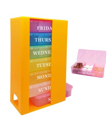 Weekly Pill Organizer 7 Compartments Daily Pill Box Travel Small