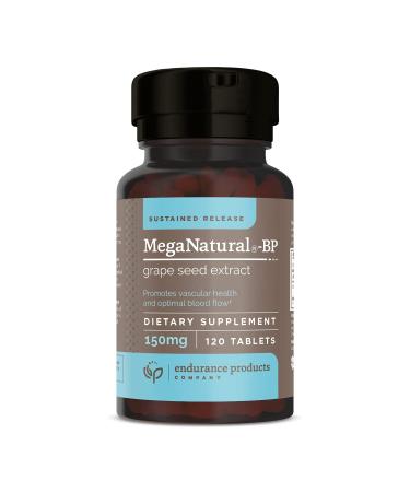 MegaNatural BP - 150mg Sustained Release Grape Seed Extract, 120 Tablets - Supports Healthy Circulation, Blood Pressure, and Energy - Polyphenols (Proanthocyanidins) - Non GMO, Gluten Free 120 Count (Pack of 1)