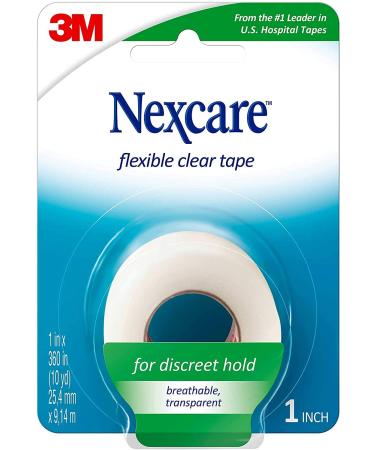 Nexcare Flexible Clear Tape 1 Inch 10 Yards