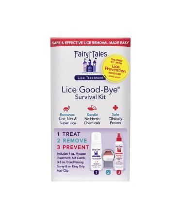 Fairy Tales Lice Good-Bye Survival Kit for Lice Treatment - Includes Treatment Mousse , Conditioning Spray, Comb, & Clip