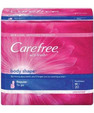 Carefree Acti-Fresh Body Shape Regular to Go Panty Liners 20-Count