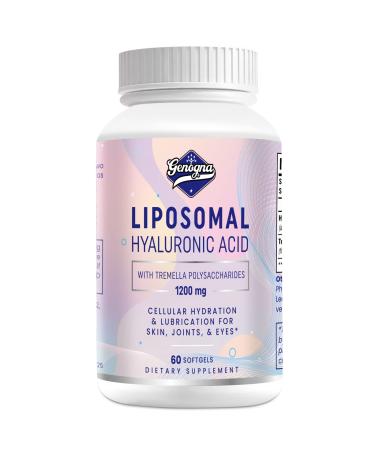 Liposomal Hyaluronic Acid Supplements 1000mg-High Bioavailable Capsules-with 200 mg Tremella Polysaccharides,Double Strength Skin Hydration,Anti Aging Dietary Hyaluronic Acid,Joint Lubrication,1Pack