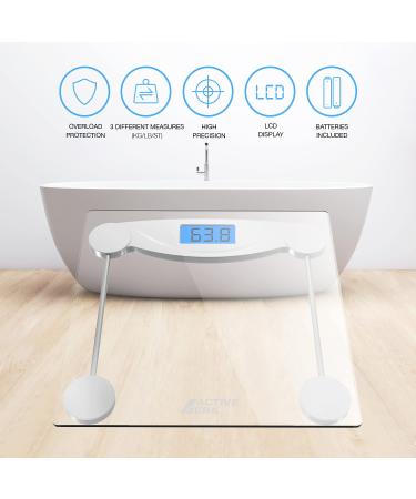 Active Era Digital Body Weight Scale - Ultra Slim High Precision Bathroom  Scale with Tempered Glass, Step-on Technology and Backlit Display - Body