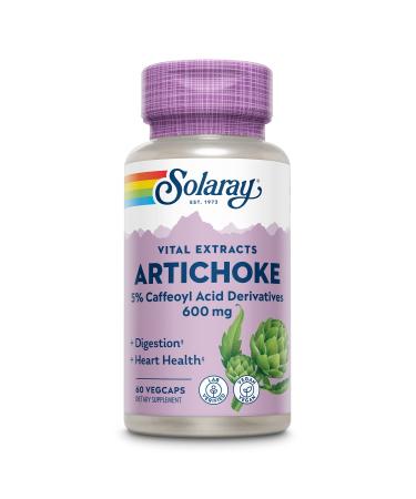 Solaray Artichoke Leaf Extract 600mg | Guaranteed Potency | Healthy Liver, Gall Bladder & Digestive Function Support | Lab Verified | 60 VegCaps