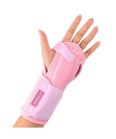 Night Sleep Wrist Support Brace - Adjustable Wrist Splint - Carpal Tunnel Relief, Wrist Pain, Sprain, Sports Injuries, Joint Instability - Fits Both Hands (Pink)