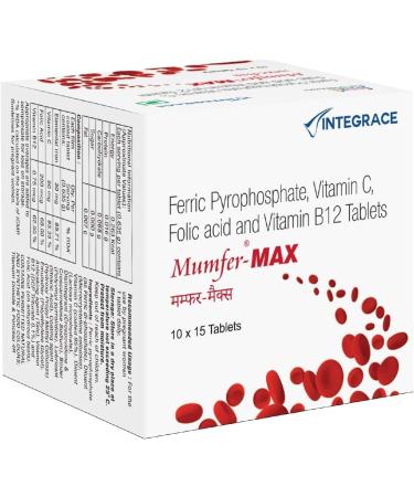 Mumfer-MAX | 150 Tablets | Iron Folic Acid Supplement Vitamin C & Vitamin-B12 | Supports Blood Building Immunity and Energy