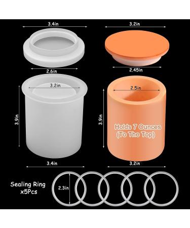 Cylinder Concrete Candle Vessel Mold Cement Candle Jar Silicone Moulds with  Lid