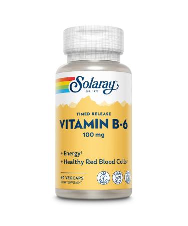 Solaray B6 Two-Stage, Timed-Release, Veg Cap (Btl-Plastic) 100mg | 60ct