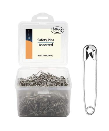 1000Pcs Safety Pins 1.1 Inch Rust-Resistant Steel Wire Silver Sewing Pins Small  Safety Pins Bulk for Clothes Crafts Home Office Use 1.1 inch 1000PCS