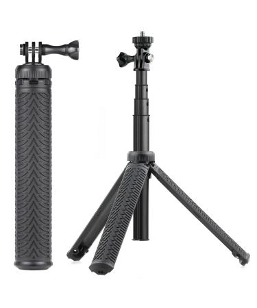 SOONSUN 3-in-1 Aluminum Telescoping Selfie Stick Waterproof Monopod Pole Handheld Grip Tripod Stand for GoPro Hero 11 10 9 8 7 6 5 4 3 2, Fusion, Max, Session, AKASO, SJCAM, DJI OSMO Action Camera