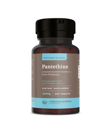 Pantethine from Pantesin - 300mg Sustained Release for Optimal Absorption - 200 Tablets - Vitamin B5 Pantothenic Acid - Supports Lipid Metabolism & Cardiovascular Health* 200 Count (Pack of 1)