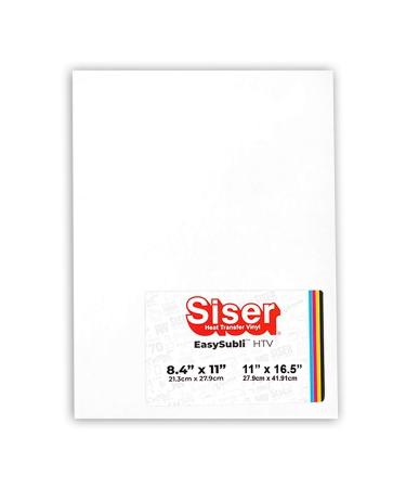 Siser EasyWeed Heat Transfer Vinyl HTV for T-shirts 12 x 12 Inches 5 Precut Sheets (White)