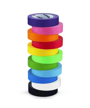 Craftzilla Colored Masking Tape 6 Color Masking Tape Rolls 990 Feet x 1  Inch Painters Tape Colored Painters Tape Assortment Painter Tape Craft Tape  Labeling Colorful Masking Tape