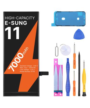 E-SUNG Trade for iPhone 11 Battery Replacement 7000mAh High Capacity with 0-Cycle