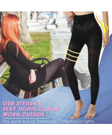 Medical Compression Pantyhose for Women & Men, Opaque Footless Waist High Compression  Tights 20-30mmHg Graduated Support, Black, Small : Amazon.in: Health &  Personal Care