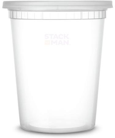 Stack Man [48 Pack, 16 oz] Plastic Deli Food Storage Soup