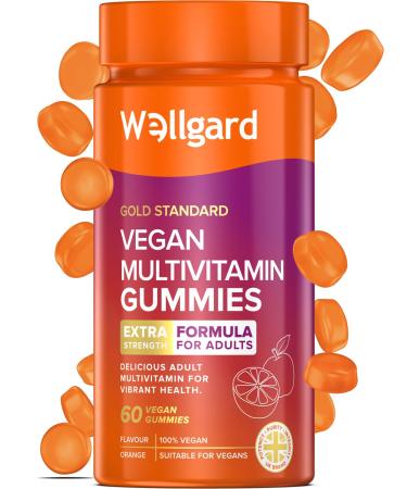 Vegan Multivitamin Gummies by Wellgard - Chewable Multivitamins Adults 60 Vitamin Gummies Orange Flavour (Adult Gummies)