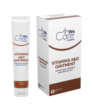 Dynarex Vitamins A & D Ointment  Ointment with Vitamin A and Vitamin D Skin Protectant  for Diaper Rash and Discomfort  White  1 Box of 6 - 4 oz. Tubes
