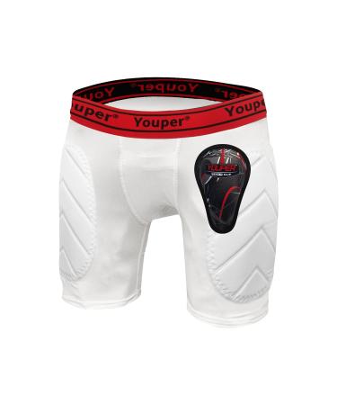 Youper Boys Youth Padded Sliding Shorts with Cup Pocket for