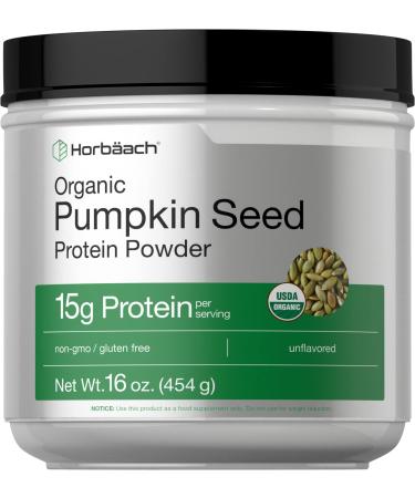 Pumpkin Seed Protein Powder Organic | 16 oz | Vegetarian, Gluten Free, and Non-GMO Formula | Keto and Paleo Supplement | 15g of Protein | by Horbaach