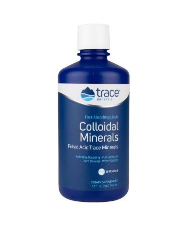 Trace Minerals | Colloidal Minerals Liquid Supplement | Plant Derived Natural Vegan Minerals Fulvic Acid Supplemented | Supports Energy Hair Skin Nails & Muscle Repair | 32 oz. 946 ml