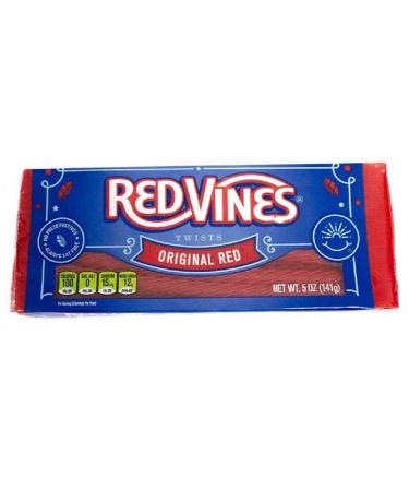 Red Vines Licorice Twists, Original Red Flavor, Soft & Chewy Candy, 5oz Tray  (24 Pack)