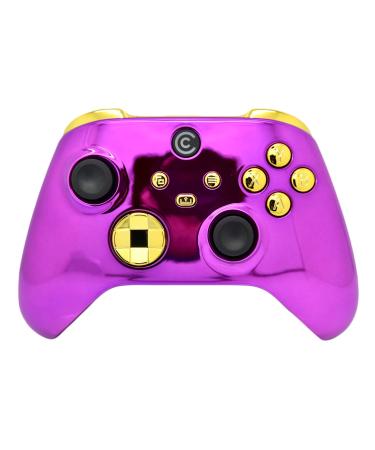 Designer Series Custom Wireless Controller for PC Windows Series X/S & One - Multiple Designs Available (Purple Chrome & Gold Chrome Inserts)
