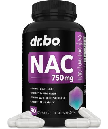 NAC Supplement N-Acetyl Cysteine Pills - 750mg N Acetyl Cysteine Pure Vitamin Capsule - Daily Liver Support Formula for Lung Cleanse Health, Kidney Detox, Brain & Respiratory Supplements - 90 Capsules