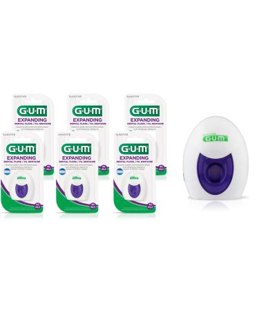GUM - 10070942302408 Expanding Dental Floss, 43.3 Yards (Pack of 6) 6 Pack Dental Floss