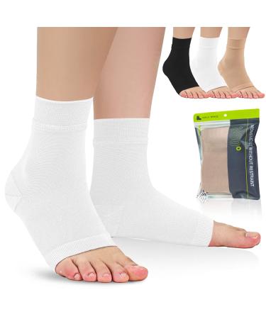ACTINPUT 2 Pairs Compression Socks Toe Open Leg Support Stocking Knee High  Socks with Zipper