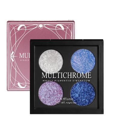 Neon Glitter Eyeshadow Palette Makeup,Afflano UV Glow Blacklight Highly Pigmented Palette Eye Shadow Pallets,Matte Bright Colorful Rainbow Blue Red