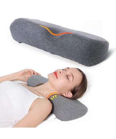 Cervical Neck Pillow for Sleeping, Memory Foam Pillow Neck Bolster Pillow for Stiff Neck Pain Relief, Neck Support Pillow Cervical Pillows for Pain Relief Sleeping Bed Pillow(Dark Gray)