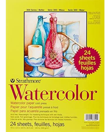Strathmore 300 Series Drawing Paper Pad, Glue Bound, 9x12 inches, 50 Sheets  (70lb/114g) - Artist Paper for Adults and Students - Charcoal, Colored