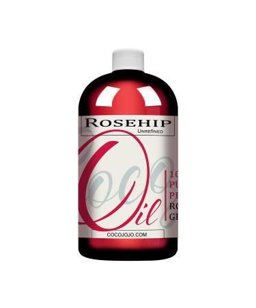 Rosehip Oil - 16 oz - 100% Pure Unrefined Cold Pressed All Natural Non GMO Extra Virgin Rosehip Seed Carrier Oil - Premium Grade A for Hair Skin Face Body Nail Locs and Beard - Packaging May Vary