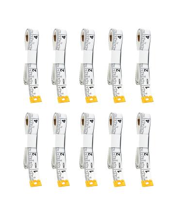 Perfect Measuring Tape- Fraction Tape Measure All-Purpose Tape Measure-Double  Sided Fractional Inches & Millimeter/Centimeter Tape Measure (10 Pack- 60in  - White) 10 Pack - 60in/1.5m White