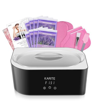 Paraffin Wax Machine for Hand and Feet - Karite Paraffin Wax Bath 4000ml Paraffin Wax Warmer Moisturizing Kit Auto-time and Keep Warm Paraffin Hand Wax Machine for Arthritis Black and white