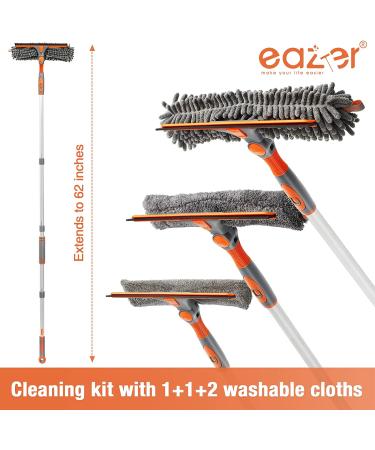 Eazer Professional Window Squeegee, 2-in-1 Window Cleaner Tool, Window  Washing Kit with Extension Pole(20''-30''), Multi-Use Squeegee for Window  Cleaning with Multiple Angles. - UXKD76G9