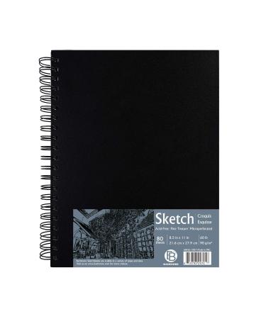 Bachmore Sketchpad 9x12 inch 68lb/100g, 100 Sheets of Top Spiral Bound Sketch B