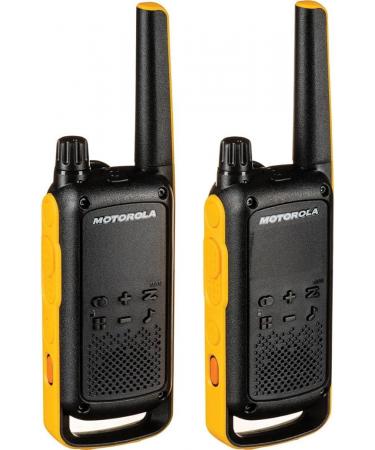 Motorola Solutions Portable FRS T470 Talkabout Two-Way Radios Emergency Preparedness Rechargeable 22 Channel 35 Mile Black W/Yellow 2 Pack