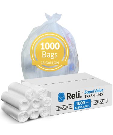 Reli. Easy Grab Trash Bags, 55-60 Gallon (150 Count), Made in USA  Star  Seal Super High Density Rolls (Heavy Duty Can Liners, Garbage Bags, Bulk  Contractor Bags 50, 55, 60 Gallon Capacity) - Black 150 Count (Pack of 1)