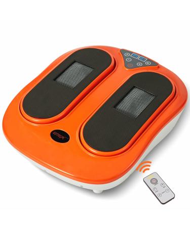 EMER Foot Massager Machine with Remote Control, Adjustable Vibration Speed Electric Foot Massager-Shiatsu Deep Kneading, Increases Blood Flow Circulation Foot and Leg Massager (Orange)
