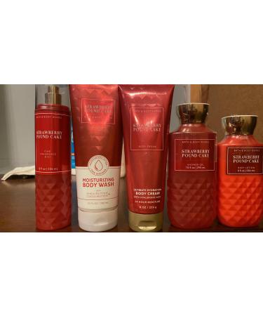 Bath & Body Works Body Care Strawberry Pound Cake Duo (Body Cream and  Fragrance Mist) 