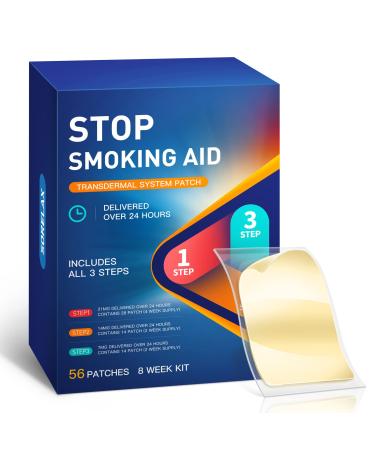 56 Patches Smoking Aid Stop Smoking Patch Step 1 2 and 3 Easy and Effective Anti-Smoking Stickers - Best Product to Quit Smoking 21 14 and 7mg (Step 1 2 3)