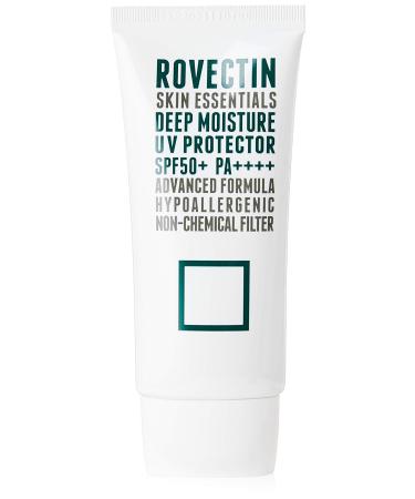 ROVECTIN  Skin Essentials Deep Moisture UV Protector(1.69 fl.oz  50ml) - Moisturizing  Mineral Sunscreen  UV Protection with Panthenol and Tocopherol for All Skin Types SPF 50+  PA ++++