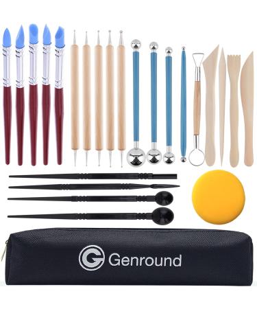 Polymer Clay Tools Genround 25 Pcs Polymer Clay Sculpting Tools