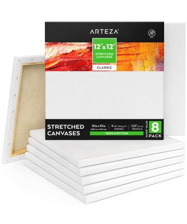 Arteza Classic Blank Triangle Stretched Canvas, 14, Blank Canvas Boards  for Painting - 8 Pack