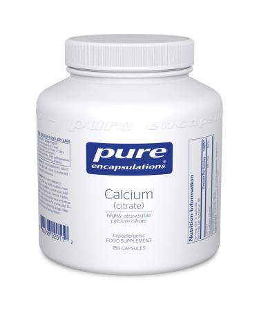 Pure Encapsulations - Calcium (Citrate) - Highly Absorbable Calcium Citrate Supplement - 180 Capsules