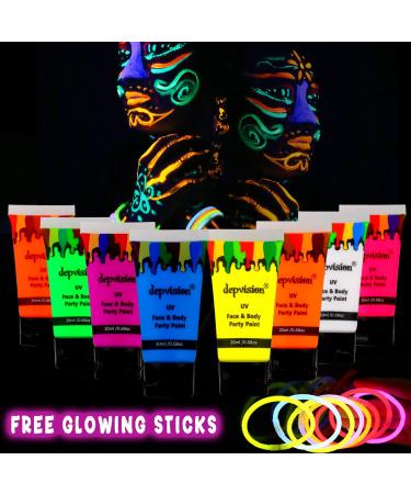 Depvision Glow in the Dark UV Face and Body Paint 8 x 20 ml (0.68