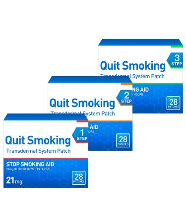 84 Count Stop Smoking Patches to Help Quit Smoking, Step 1 2 and 3(21, 14, and 7 mg) Stop Smoking Aids That Work Patches, Easy and Effective Anti-Smoking Stickers