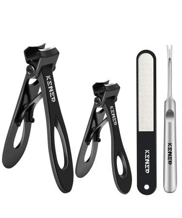 Nail Clippers for Thick Nails -Stainless Steel Heavy Duty, Wide Mouth  Professional Fingernail and Toenail Clippers Set for Men, Women &  Seniors,Sliver